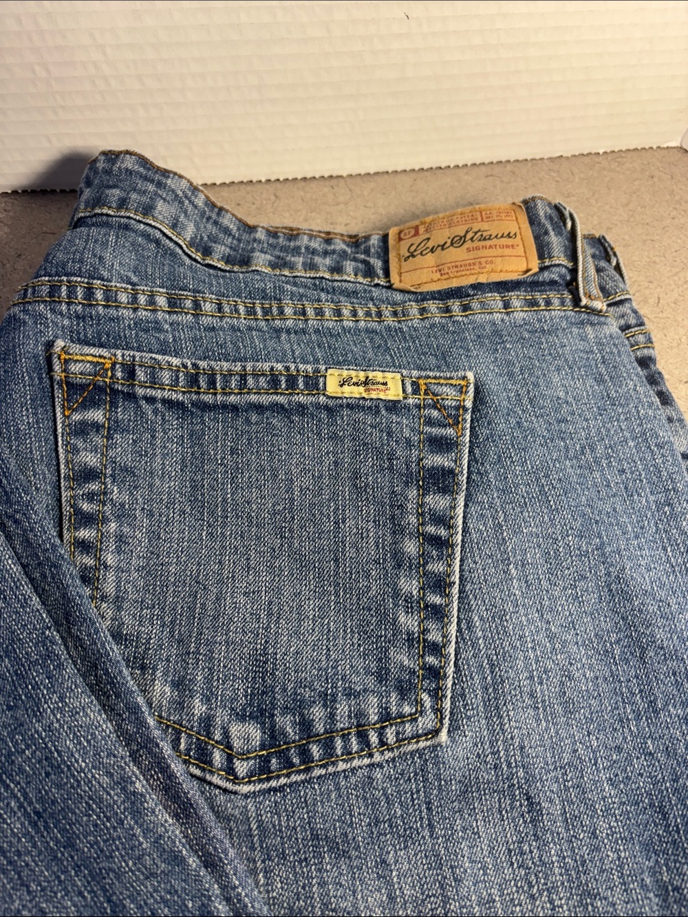 Levi Strauss Signature Stretch Low Rise Bootcut  Blue Jeans Misses Sz 18 Med